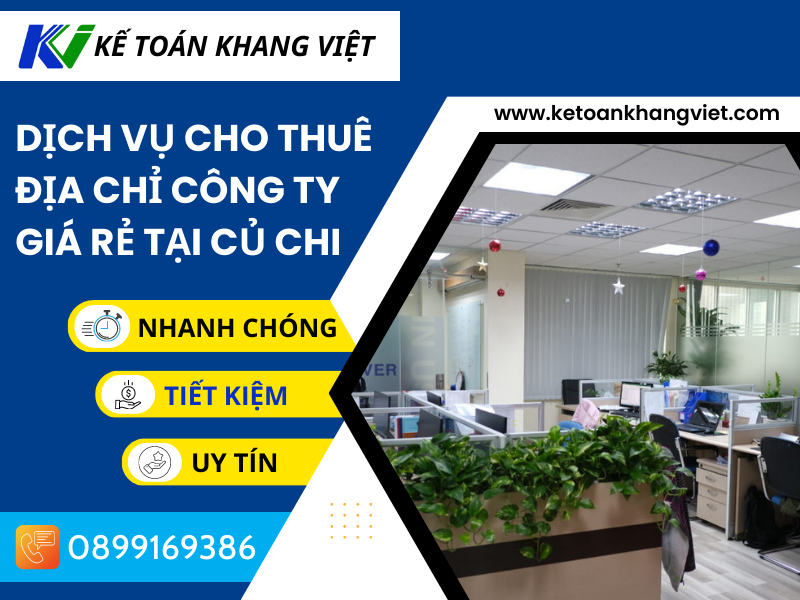 Dịch vụ cho thuê địa chỉ công ty giá rẻ tại CỦ CHI